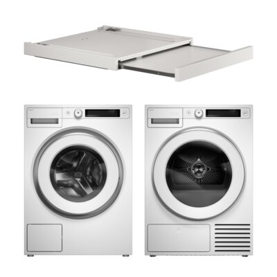 Pralka ASKO W5114CXLW 11kg 1400 obr + Suszarka ASKO T511HRXLW z pompą ciepła + Łącznik ASKO HS60W