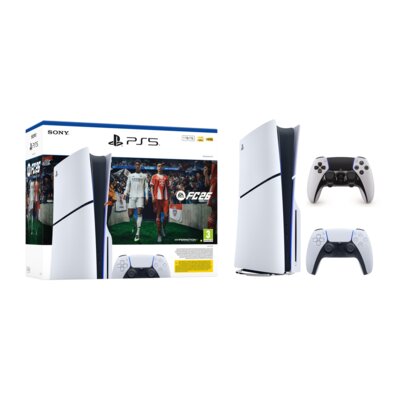 Konsola SONY PlayStation 5 Slim + FC26 (klucz aktywacyjny) + Kontroler SONY DualSense Edge Biało-czarny