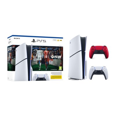 Konsola SONY PlayStation 5 Slim + FC26 (klucz aktywacyjny) + Kontroler SONY DualSense Wulkaniczna czerwień