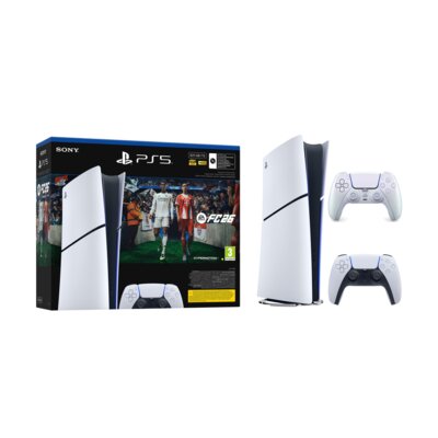 Konsola SONY PlayStation 5 Digital Slim Edition + FC26 (klucz aktywacyjny) + Kontroler SONY DualSense Chroma Biały