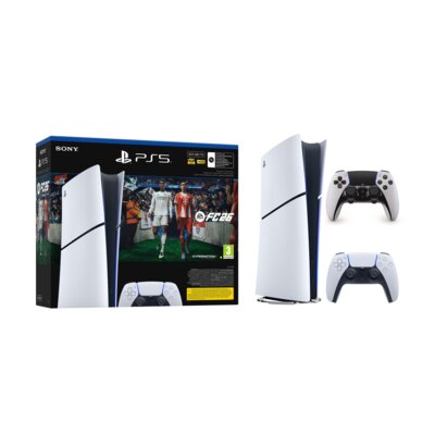 Konsola SONY PlayStation 5 Digital Slim Edition + FC26 (klucz aktywacyjny) + Kontroler SONY DualSense Edge Biało-czarny
