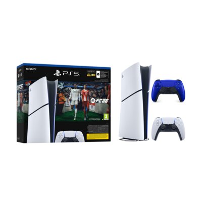 Konsola SONY PlayStation 5 Digital Slim Edition + FC26 (klucz aktywacyjny) + Kontroler SONY DualSense Kobaltowy błękit