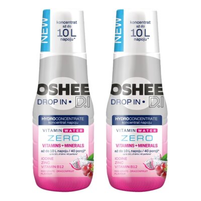 Hydrokoncentrat OSHEE DROP IN ZERO Witaminy i Minerały Czerwone Winogrono i Smoczy Owoc 2 x 500 ml