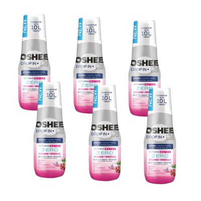 Hydrokoncentrat OSHEE DROP IN ZERO Witaminy i Minerały Czerwone Winogrono i Smoczy Owoc 6 x 500 ml