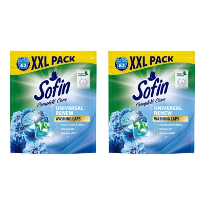 Kapsułki do prania SOFIN Complete Care & Universal Renew 124 szt. do jasnych i białych tkanin