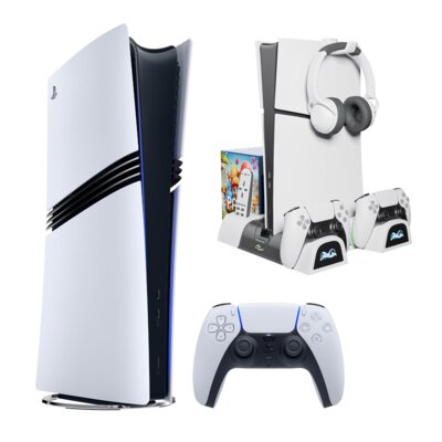 Konsola SONY PlayStation 5 Pro 2TB + Podstawka chłodząca FROGGIEX FX-P5-C4-W do PS5 Slim