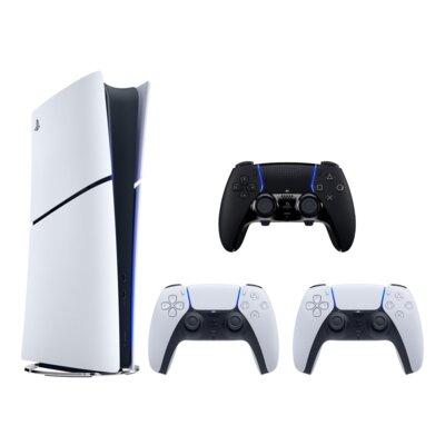 Konsola SONY PlayStation 5 Digital Slim Edition 825GB E-chassis + 2 kontrolery Dualsense + Kontroler SONY DualSense Edge Nocna czerń
