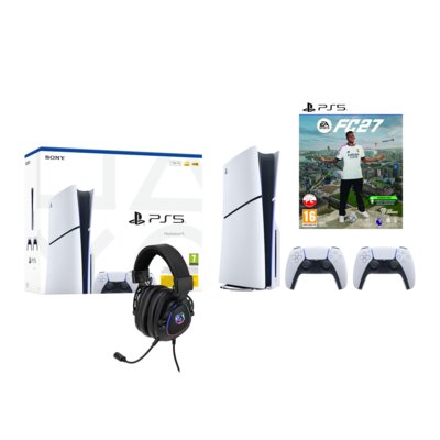 Konsola SONY PlayStation 5 Slim E-chassis 1TB + Kontroler SONY DualSense Biały + EA SPORTS FC 27 Gra PS5 + Słuchawki MAD DOG GH200K Nauszne