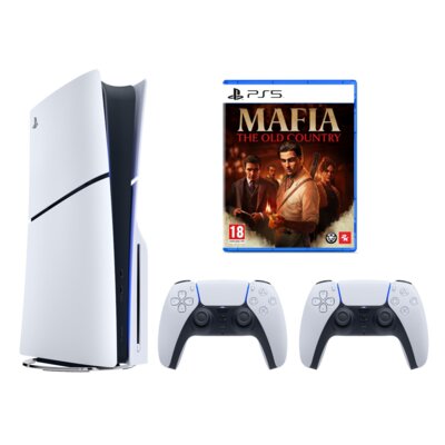 Konsola SONY PlayStation 5 Slim E-chassis 1TB + Kontroler SONY DualSense Biały + Mafia: The Old Country Gra PS5