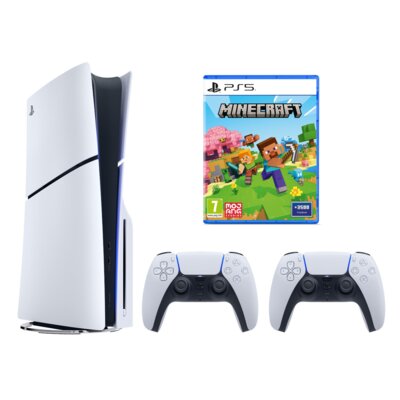 Konsola SONY PlayStation 5 Slim E-chassis 1TB + Kontroler SONY DualSense Biały + Minecraft Gra PS5