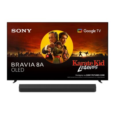 Telewizor SONY BRAVIA 8A K-77XR8A 77" OLED 4K 120Hz VRR Google TV Dolby Atmos Dolby Vision HDMI 2.1 + Soundbar SONY BRAVIA Theatre Bar 8 HT-A8000 Czarny 5.0.2-kanałowy, 8K HDR, Dolby Atmos, DTS:X, Wi-Fi, BT, AirPlay