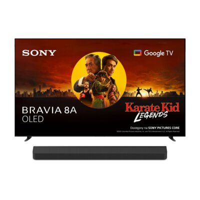 Telewizor SONY BRAVIA 8A K-65XR8A 65" OLED 4K 120Hz VRR Google TV Dolby Atmos Dolby Vision HDMI 2.1 + Soundbar SONY BRAVIA Theatre Bar 8 HT-A8000 Czarny 5.0.2-kanałowy, 8K HDR, Dolby Atmos, DTS:X, Wi-Fi, BT, AirPlay