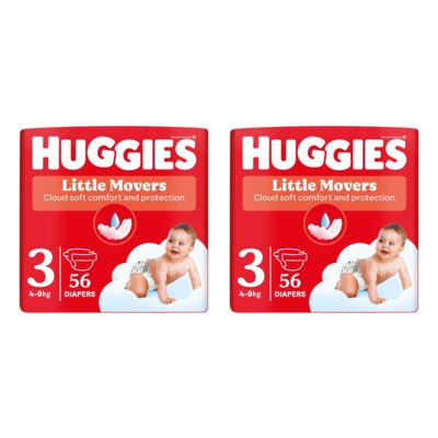 Pieluszki HUGGIES Little Movers Jumbo Pack 3 4-9 KG (112 szt.)