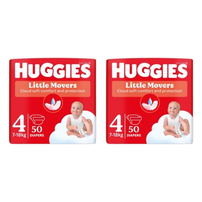 Pieluszki HUGGIES Little Movers Jumbo Pack 4 7-18kg (100 szt.)