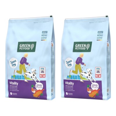 Karma dla psa GREEN PETFOOD InsectDog Vitality z owadami i kaczką 2 x 7.5 kg