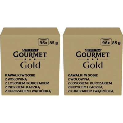 Karma dla kota GOURMET Gold Kawałki Mix smaków w sosie 192 x 85 g