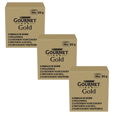 Karma dla kota GOURMET Gold Kawałki Mix smaków w sosie 288 x 85 g