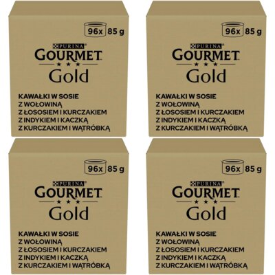 Karma dla kota GOURMET Gold Kawałki Mix smaków w sosie 384 x 85 g