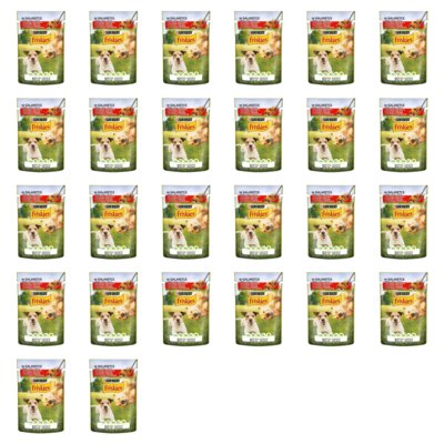 Karma dla psa FRISKIES Adult w galaretce z wołowiną i marchewką 26 x 85 g