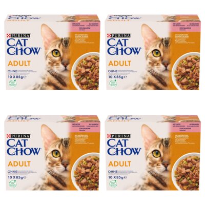 Karma dla kota CAT CHOW Adult Łosoś z zieloną fasolką 40 x 85 g