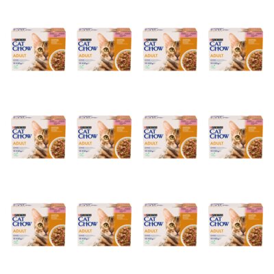 Karma dla kota CAT CHOW Adult Łosoś z zieloną fasolką 120 x 85 g