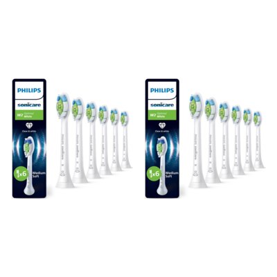 Oryginalne końcówki Philips Sonicare W2 HX6066/87 Średnio miękkie włókna (12 szt.) (Wybielające)