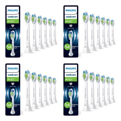 Oryginalne końcówki Philips Sonicare W2 HX6066/87 Średnio miękkie włókna (24 szt.) (Wybielające)