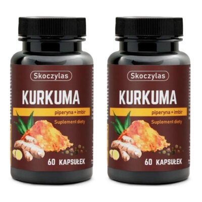 Suplement na trawienie SKOCZYLAS Kurkuma z piperyną i imbirem (2 x 60 kapsułek)