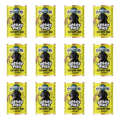 Karma dla psa DOBRY PIES Monoproteinowa z kolagenem Konina 12 x 400 g