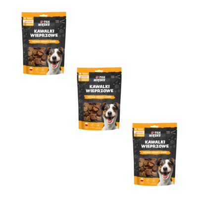 Przysmak dla psa PAN MIĘSKO Kawałki wieprzowe 3 x 80 g