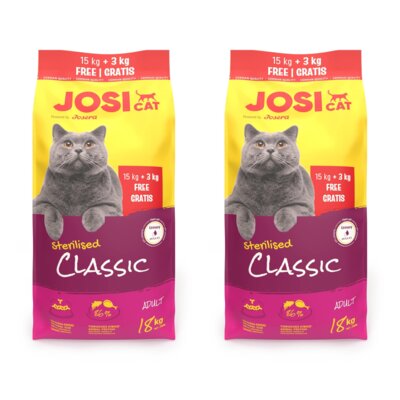 Karma dla kota JOSICAT Sterilised Classic Drób 2 x 18 kg