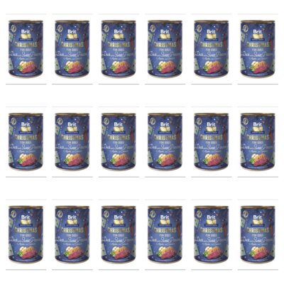 Karma dla psa BRIT Care Christmas Kaczka z słodkimi ziemniakami, jabłkami i szpinakiem 18 x 400 g