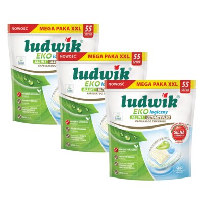 Kapsułki do zmywarki LUDWIK Ekologiczny All in 1 Ultimate Plus - 165 szt.