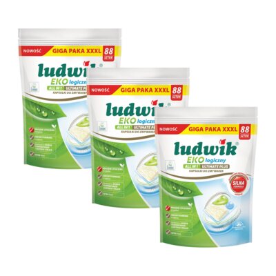 Kapsułki do zmywarki LUDWIK Ekologiczny All in 1 Ultimate Plus - 264 szt.