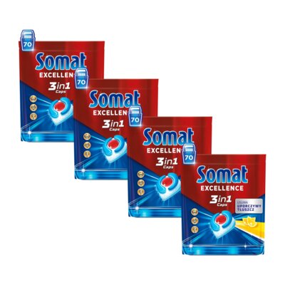 Kapsułki do zmywarki SOMAT Excellence Caps 3w1 Lemon - 280 szt.