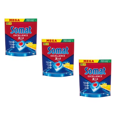 Kapsułki do zmywarki SOMAT Excellence Caps 3w1 Lemon - 180 szt.