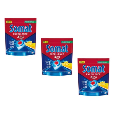 Kapsułki do zmywarki SOMAT Excellence Caps 3w1 Lemon - 102 szt.