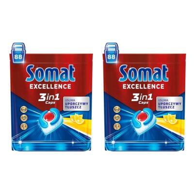 Kapsułki do zmywarki SOMAT Excellence Caps 3w1 Lemon - 176 szt.