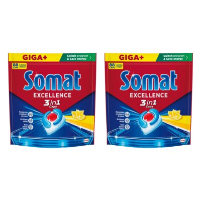 Kapsułki do zmywarki SOMAT Excellence Caps 3w1 Lemon - 176 szt.
