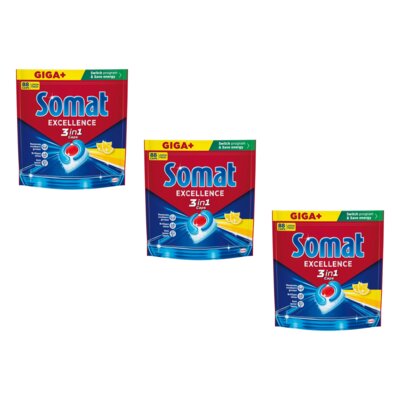 Kapsułki do zmywarki SOMAT Excellence Caps 3w1 Lemon - 264 szt.