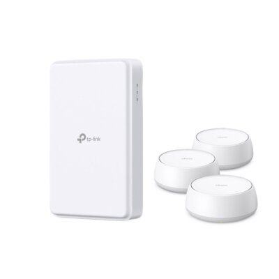 Router TP-LINK NE200-Outdoor 5G Gniazdo SIM + Router TP-LINK Deco BE25 2.4 / 5 GHz, Wi-Fi Mesh (3 szt.)