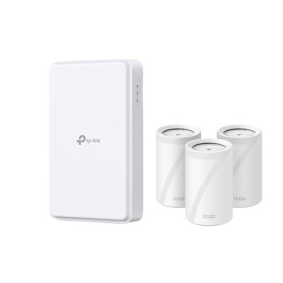 Router TP-LINK NE200-Outdoor 5G Gniazdo SIM + Router TP-LINK Deco BE65 2.4 / 5 / 6 GHz (TriBand), Wi-Fi Mesh (3 szt.)