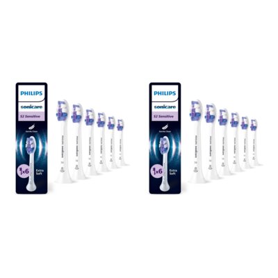 Oryginalna końcówka szczoteczki PHILIPS Sonicare Sensitive HX6056/87 Bardzo miękkie włókna (12 szt.) (Nadwrażliwość zębów)