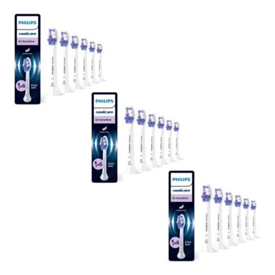 Oryginalna końcówka szczoteczki PHILIPS Sonicare Sensitive HX6056/87 Bardzo miękkie włókna (18 szt.) (Nadwrażliwość zębów)
