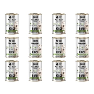 Karma dla psa JOHN DOG Pure Black Sensi Hypoallergenic Konina 12 x 400 g