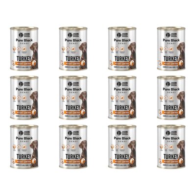 Karma dla psa JOHN DOG Pure Black Sensi Weight Control Indyk 12 x 400 g