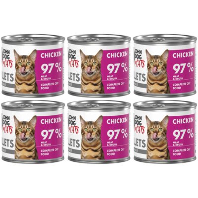 Karma dla kota JOHN DOG For Cats Kurczak filety 6 x 140 g