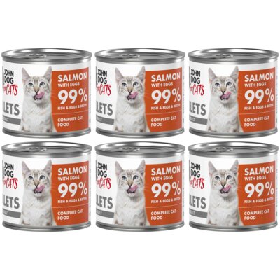 Karma dla kota JOHN DOG For Cats Łosoś z jajkami Filety 6 x 140 g