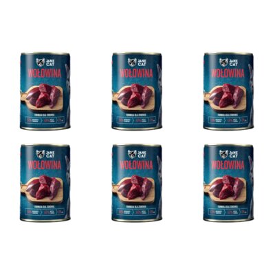 Karma dla kota JANE CAT Premium Wołowina 6 x 400 g