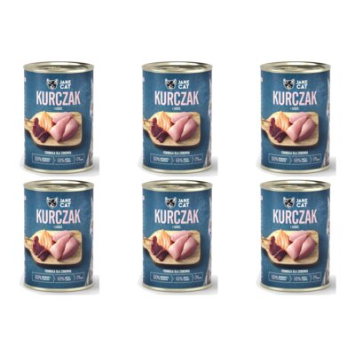 Karma dla kota JANE CAT Kurczak i łosoś 6 x 400 g